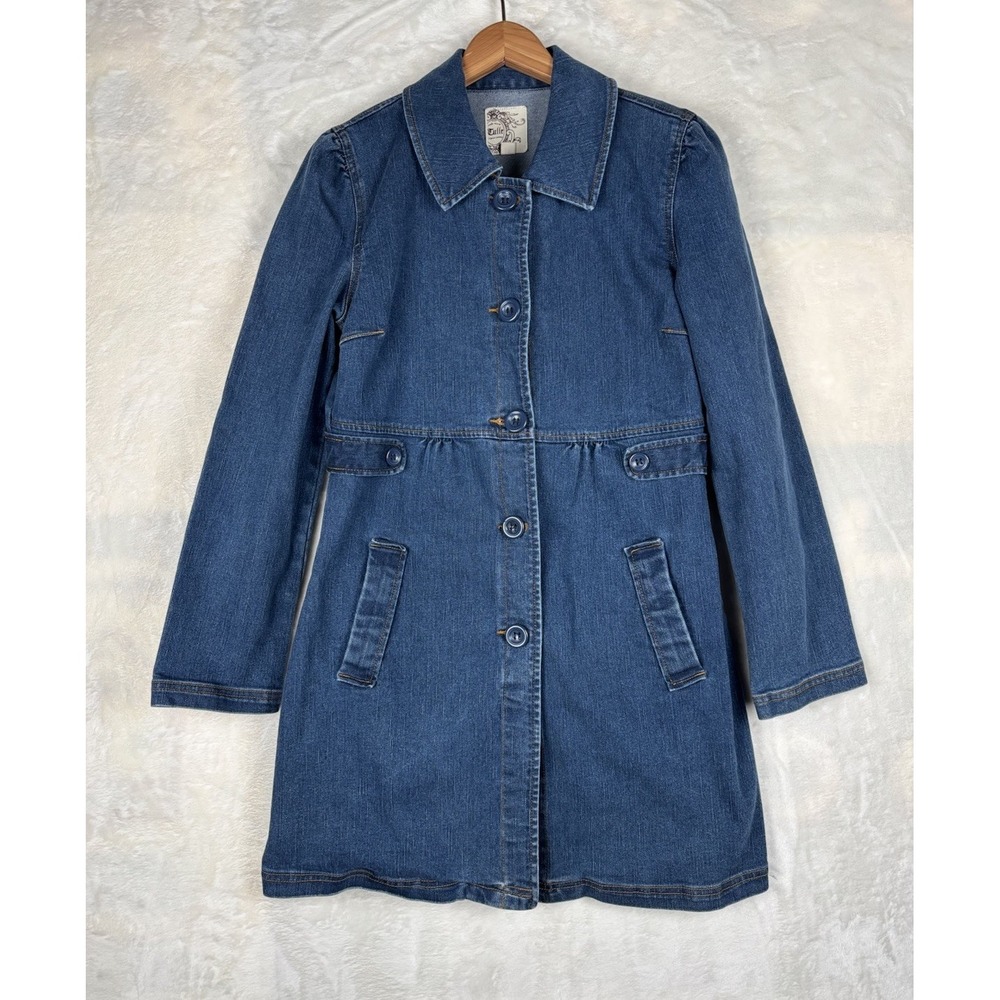 Tulle Original Clothing Womens M Pea Coat Jean Jacket Anthropologie Academia Y2K